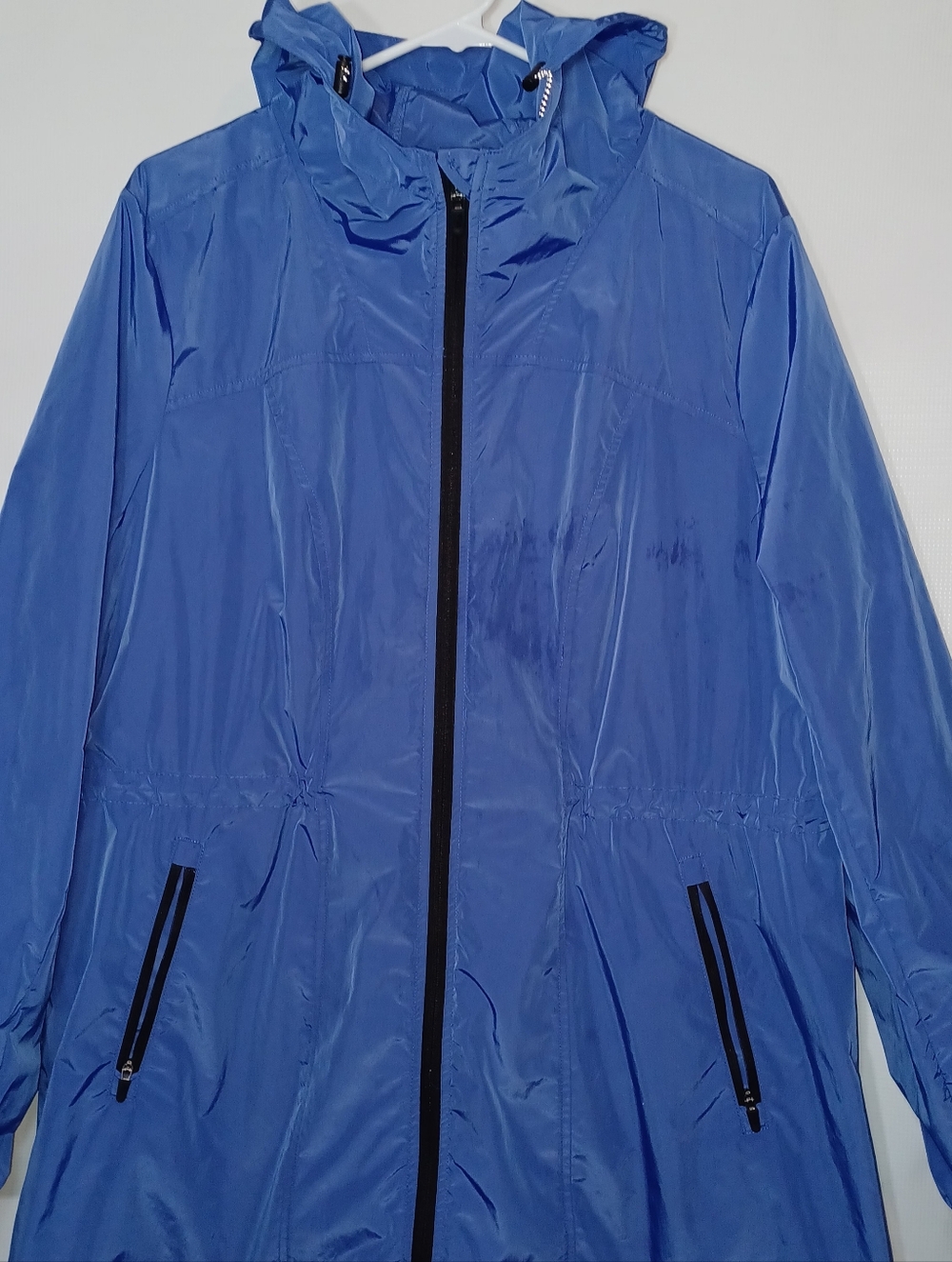 Fila Sport 2xl Womens Lightweight Blue Hooded Rain Jacket